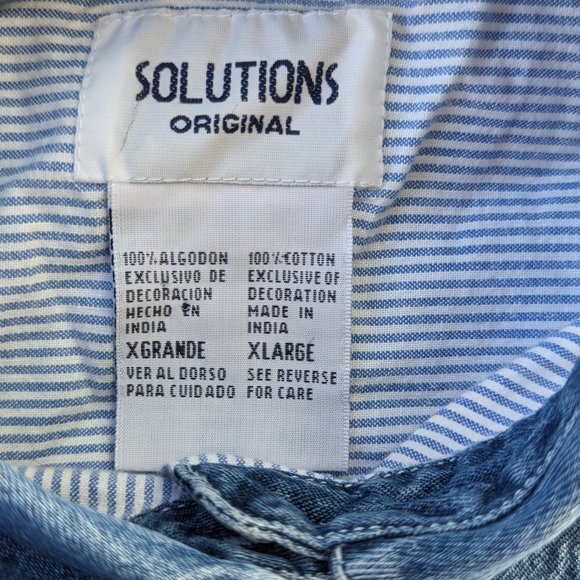 Vintage pinstripe scarecrow harvest button down - Picture 5 of 10